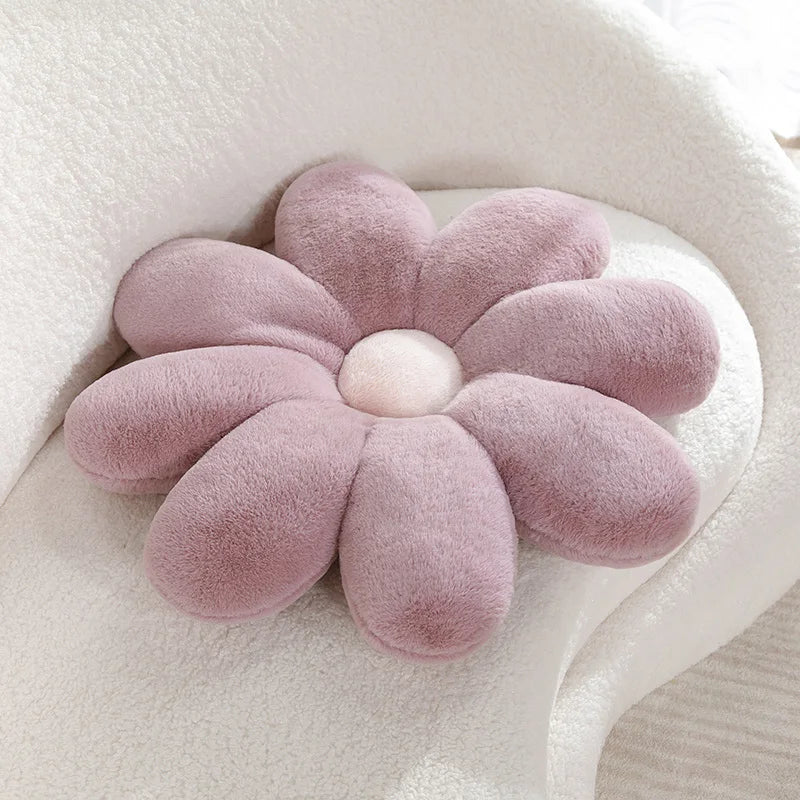 Cute Flower Throw Pillow Lifelike Daisy Flower Plush Toy Stuffed Plant Flower Fluffy Home Sofa Decor Baby Kids Mat