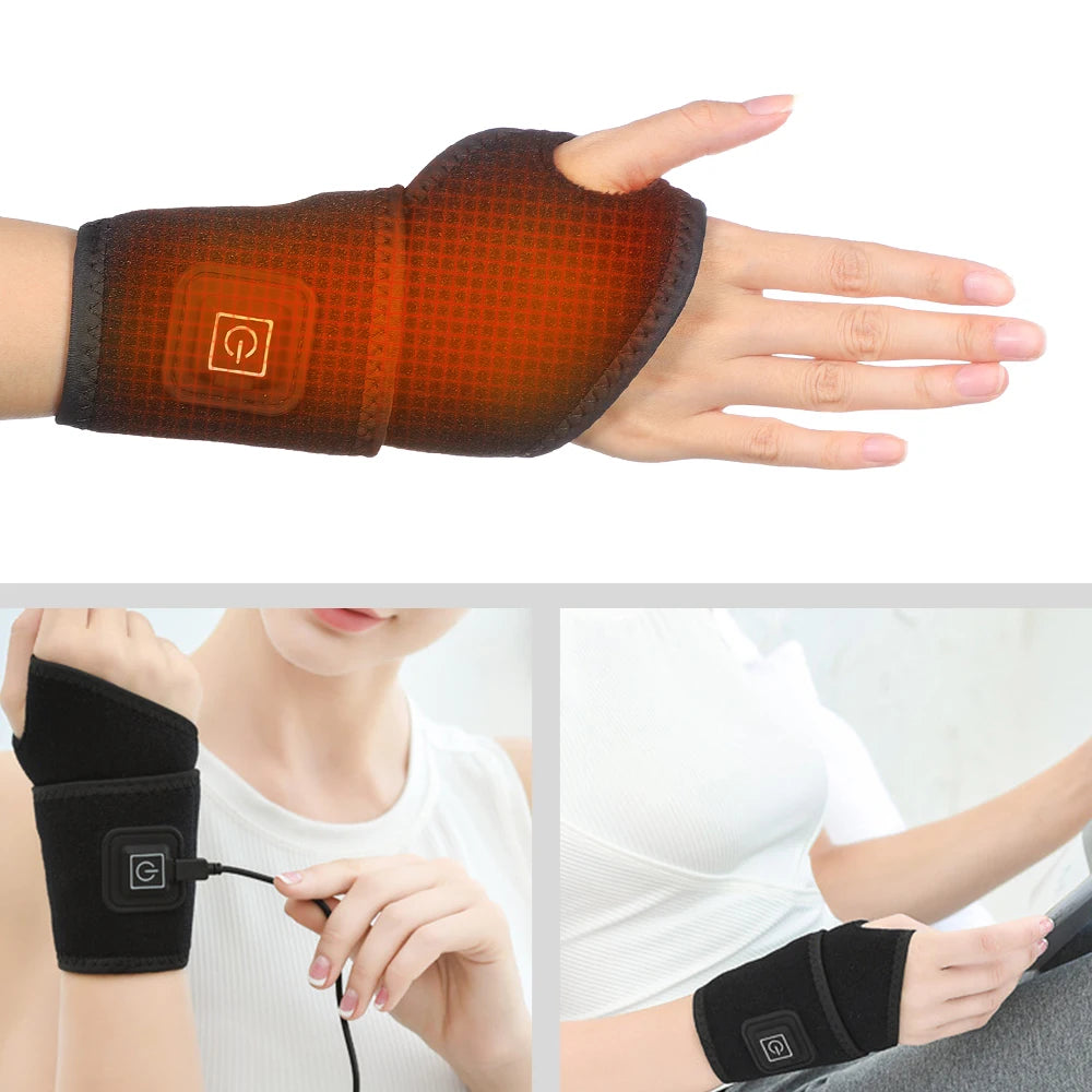 Electric Heating Wrist Massager Brace Warm Arthritis Wristband Hot Compress Physiotherapy Device Fitness Wrister Joint Care