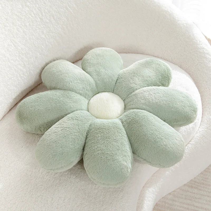 Cute Flower Throw Pillow Lifelike Daisy Flower Plush Toy Stuffed Plant Flower Fluffy Home Sofa Decor Baby Kids Mat