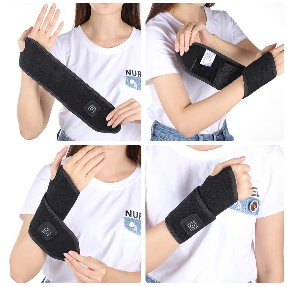 Electric Heating Wrist Massager Brace Warm Arthritis Wristband Hot Compress Physiotherapy Device Fitness Wrister Joint Care