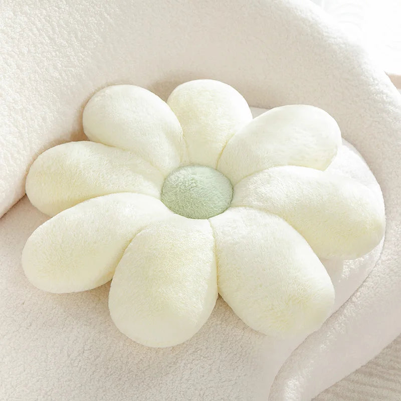 Cute Flower Throw Pillow Lifelike Daisy Flower Plush Toy Stuffed Plant Flower Fluffy Home Sofa Decor Baby Kids Mat