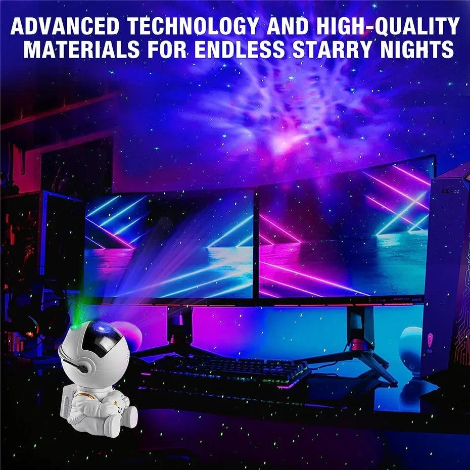 Star Projector Galaxy Night Light Astronaut Space Projector Starry Nebula Ceiling Lamp for Halloween Christmas Birthday Gift