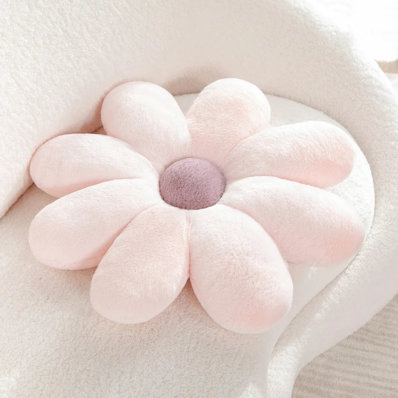 Cute Flower Throw Pillow Lifelike Daisy Flower Plush Toy Stuffed Plant Flower Fluffy Home Sofa Decor Baby Kids Mat