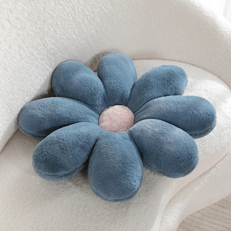 Cute Flower Throw Pillow Lifelike Daisy Flower Plush Toy Stuffed Plant Flower Fluffy Home Sofa Decor Baby Kids Mat