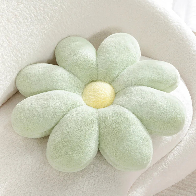 Cute Flower Throw Pillow Lifelike Daisy Flower Plush Toy Stuffed Plant Flower Fluffy Home Sofa Decor Baby Kids Mat