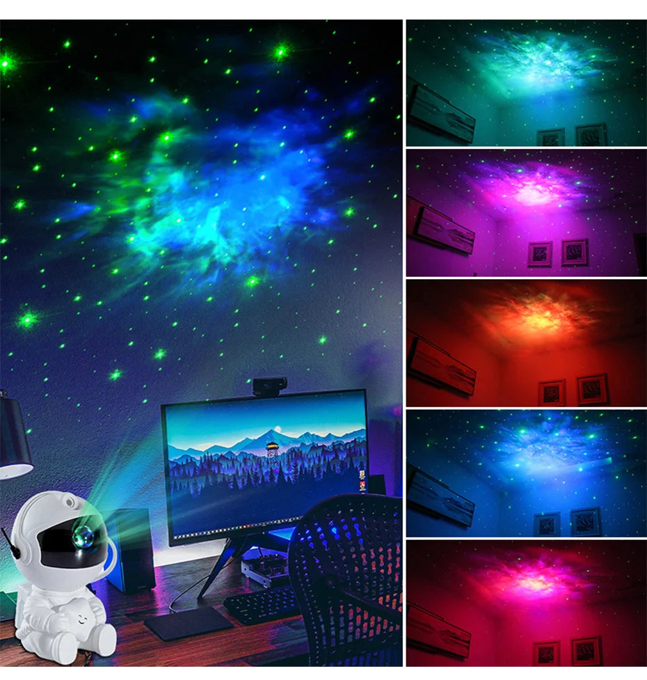 Star Projector Galaxy Night Light Astronaut Space Projector Starry Nebula Ceiling Lamp for Halloween Christmas Birthday Gift